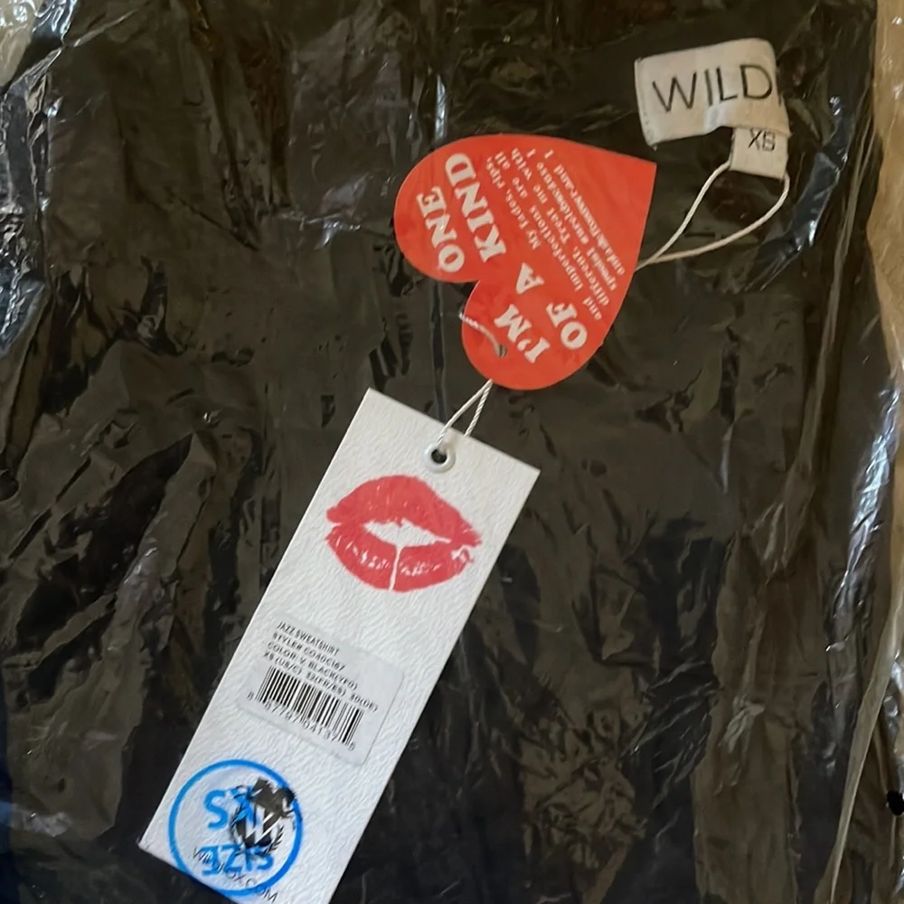 NWT WILDFOX BLACK JAZZ FRINGE SWEATSHIRT XS - Picture 5 of 5